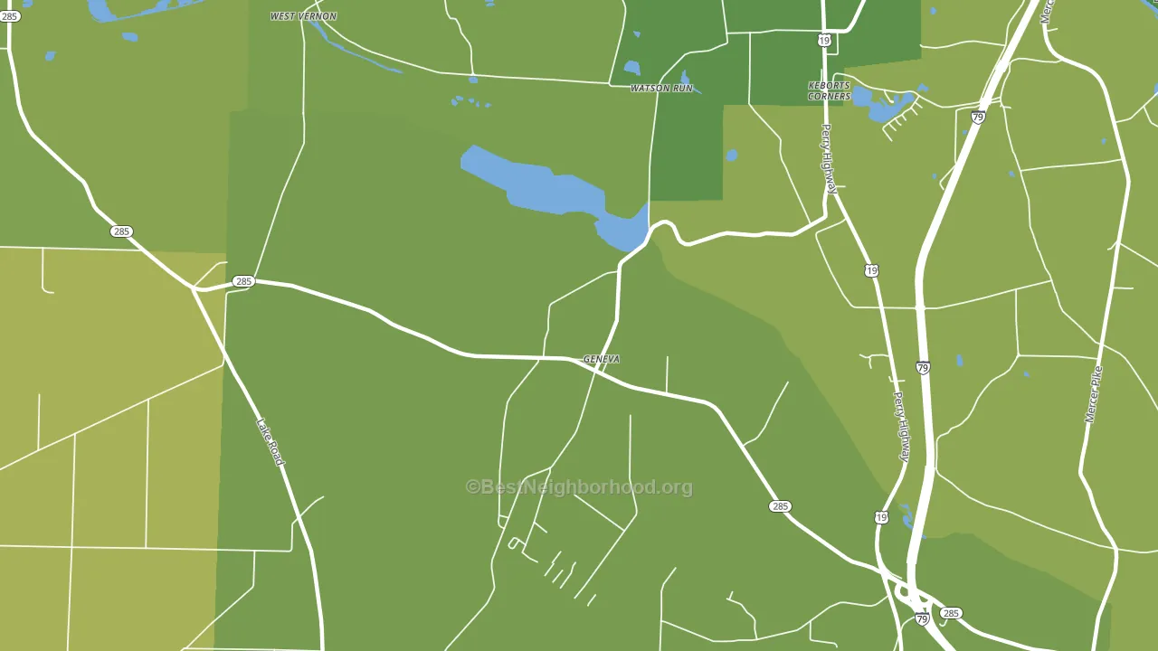 Geneva, PA block-group voter-turnout map
