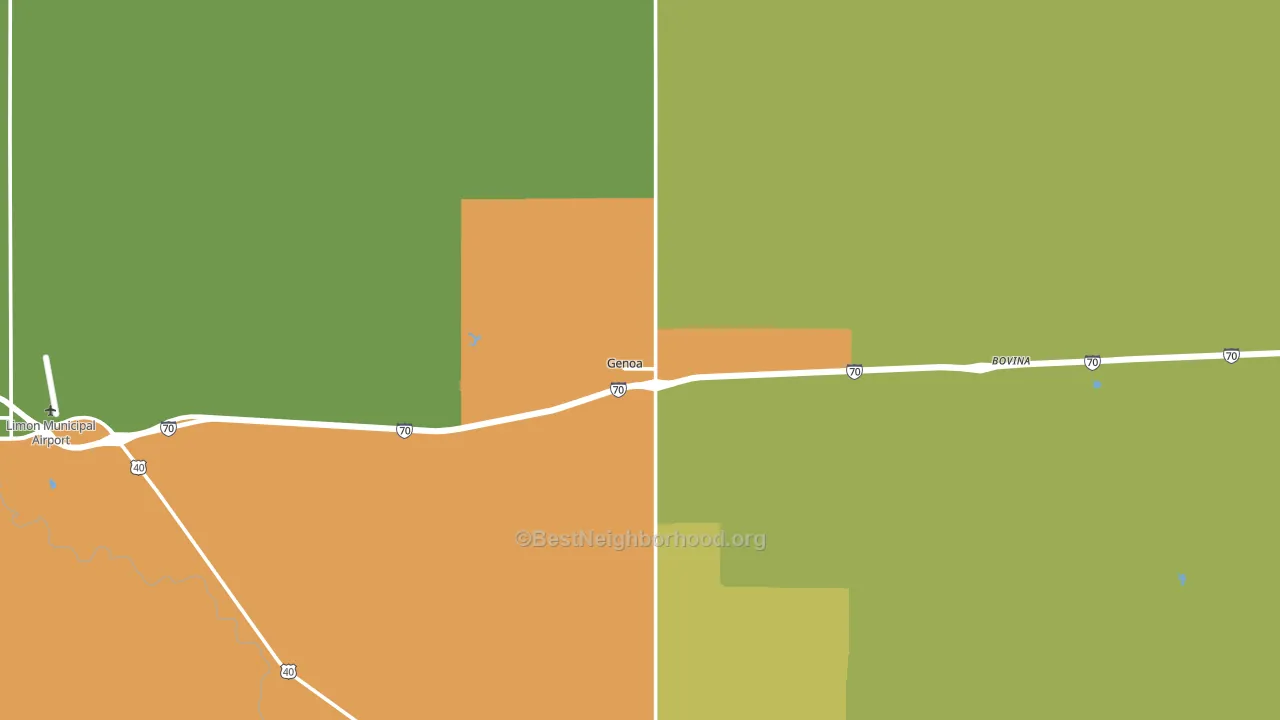 Genoa, CO block-group voter-turnout map