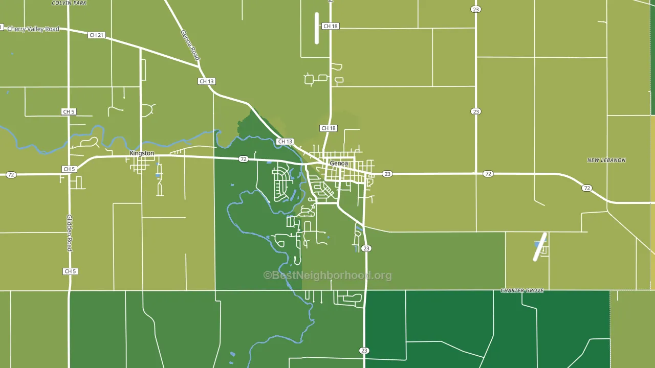 Genoa, IL block-group voter-turnout map
