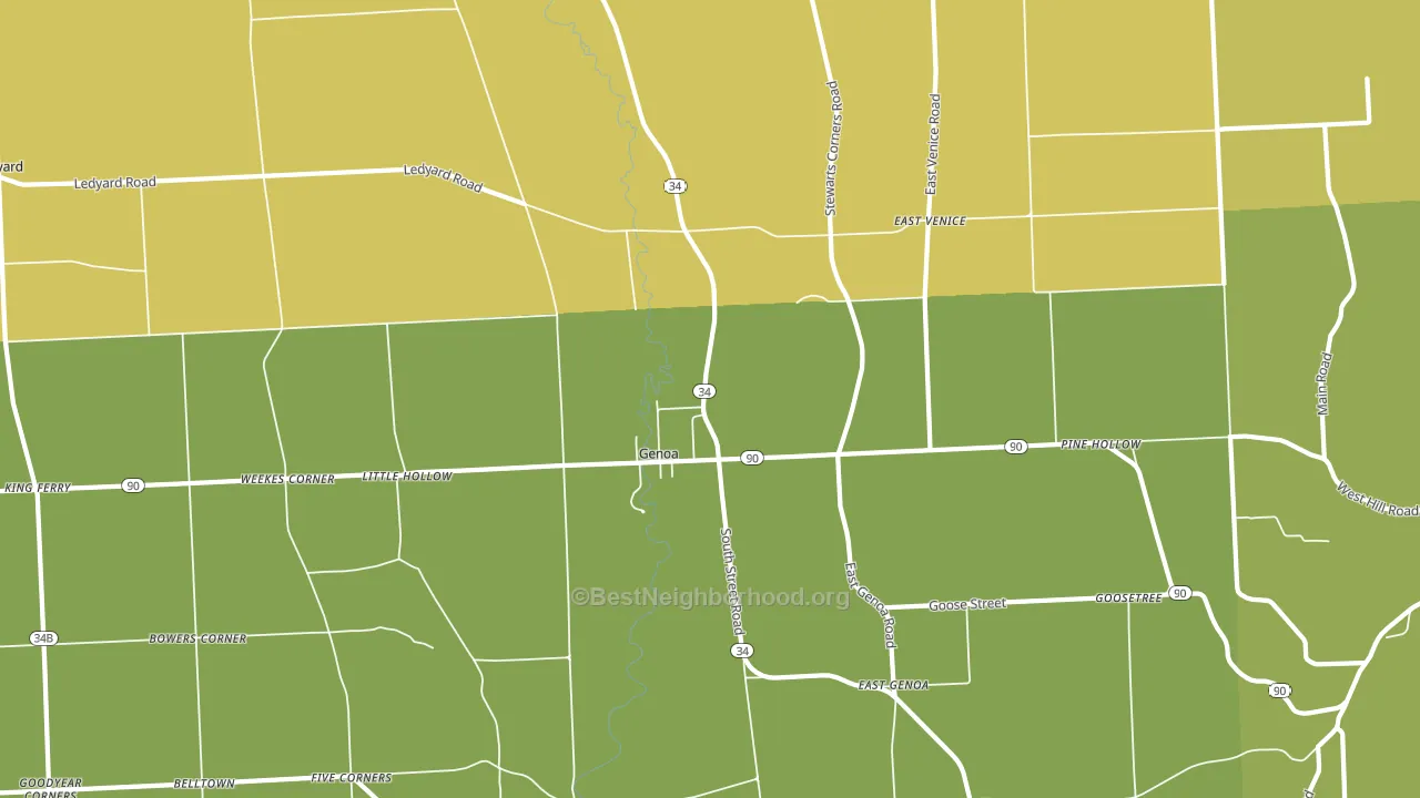 Genoa, NY block-group voter-turnout map