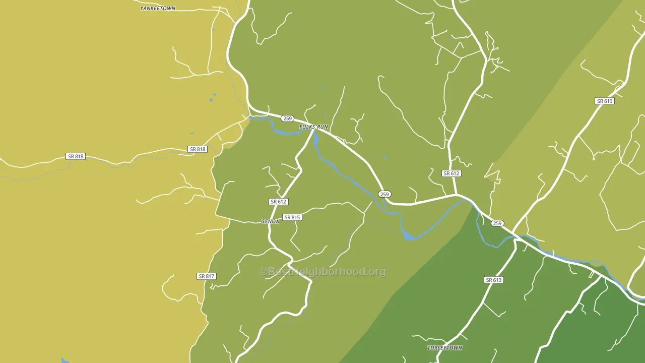 Genoa, VA block-group voter-turnout map