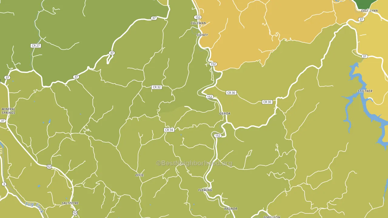 Genoa, WV block-group voter-turnout map