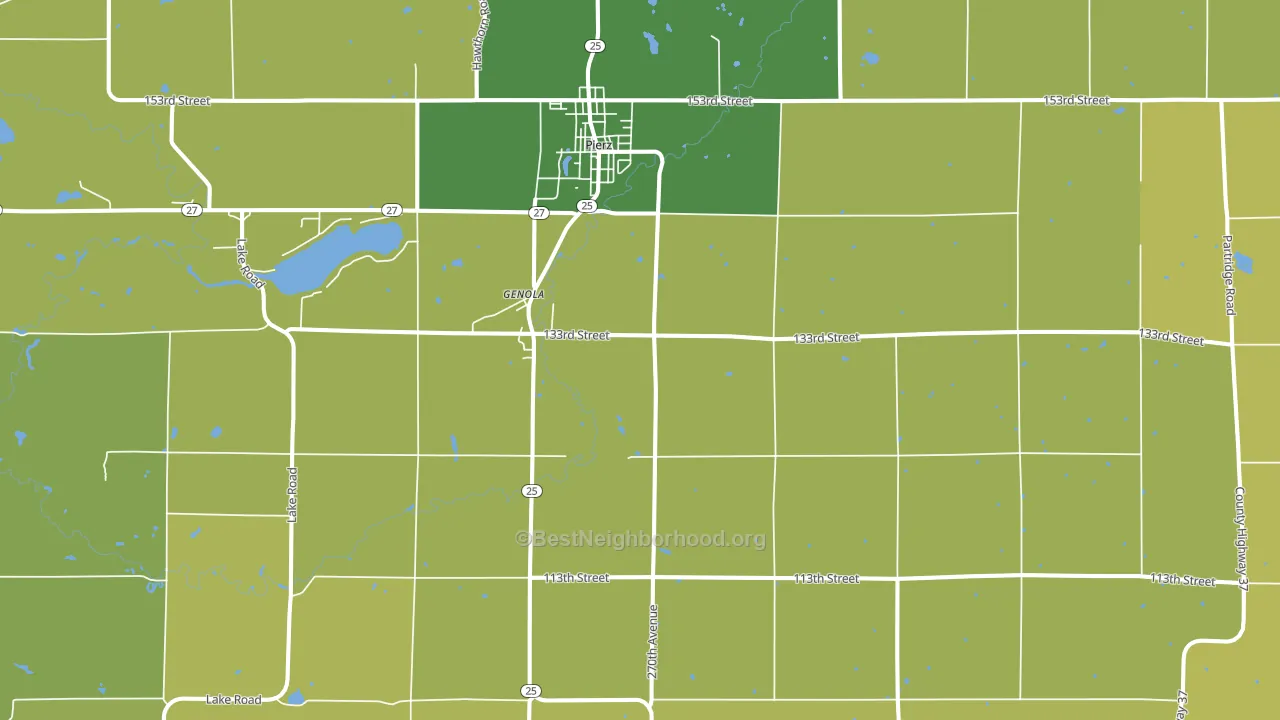 Genola, MN block-group voter-turnout map