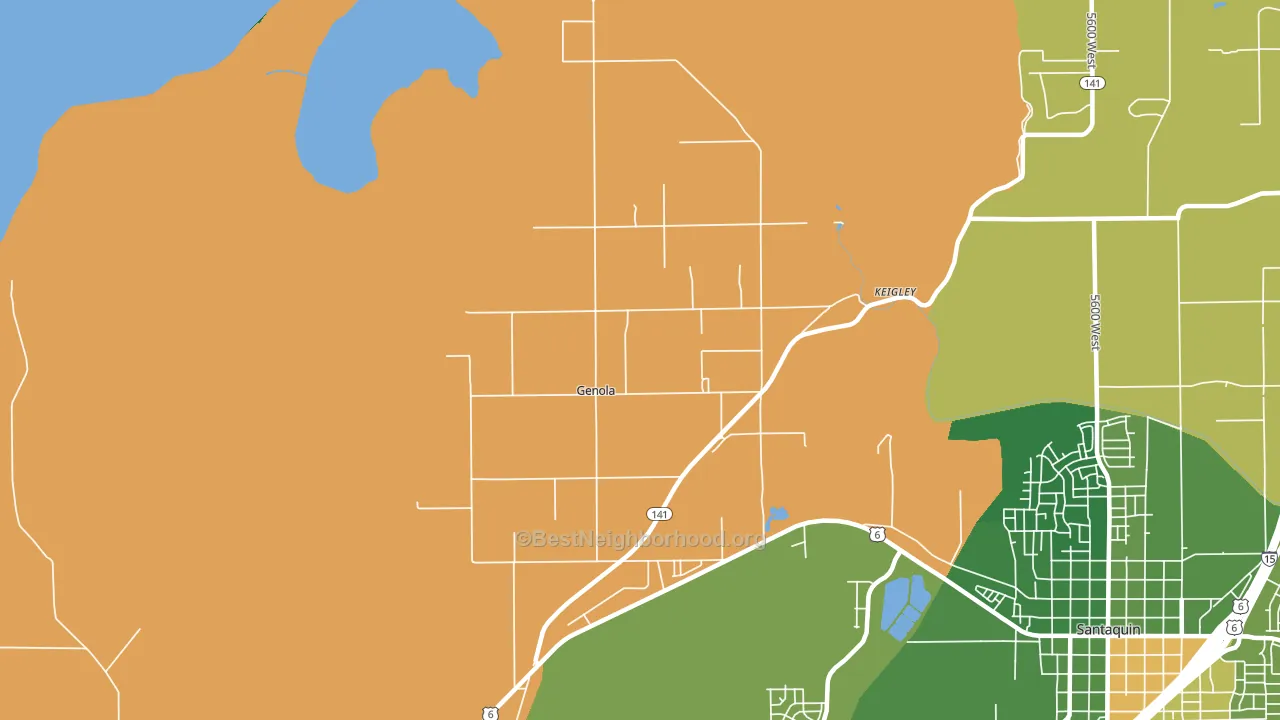 Genola, UT block-group voter-turnout map