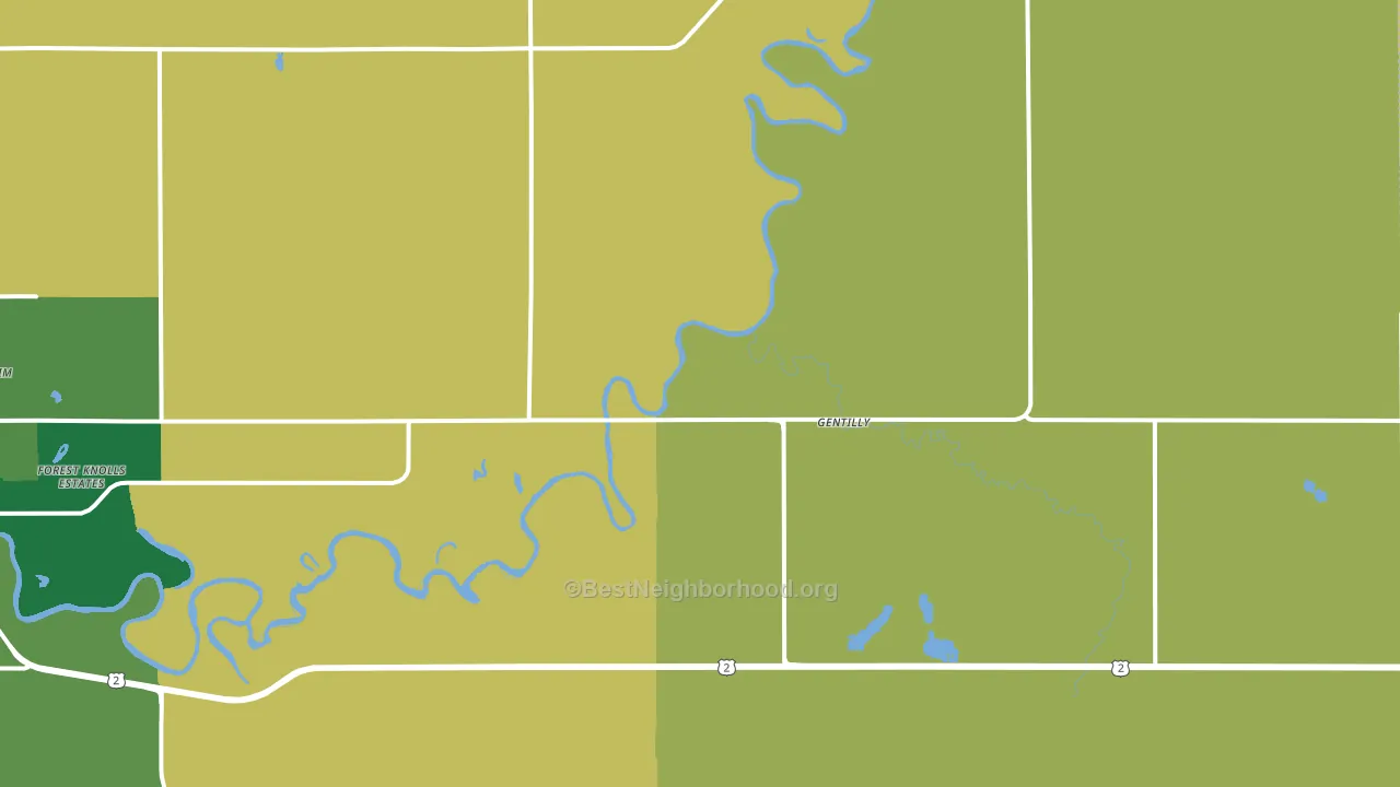 Gentilly, MN block-group voter-turnout map