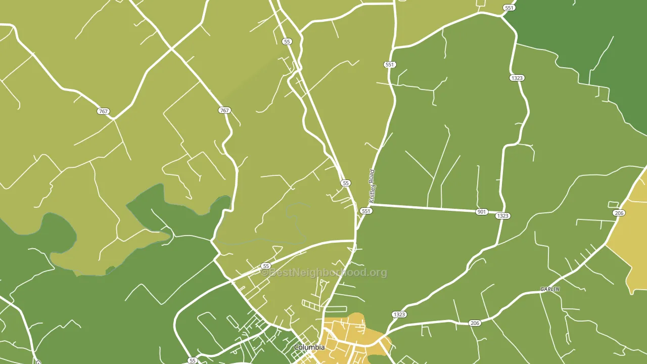 Gentrys Mill, KY block-group voter-turnout map