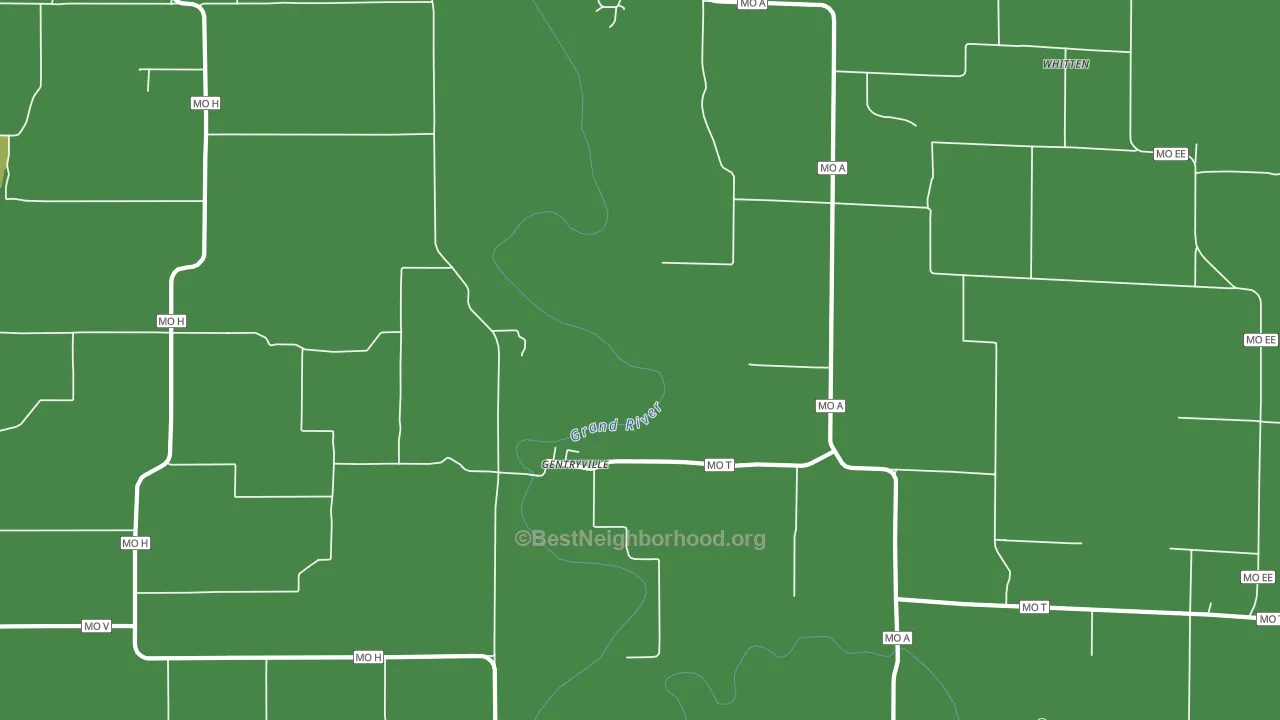 Gentryville, MO block-group voter-turnout map