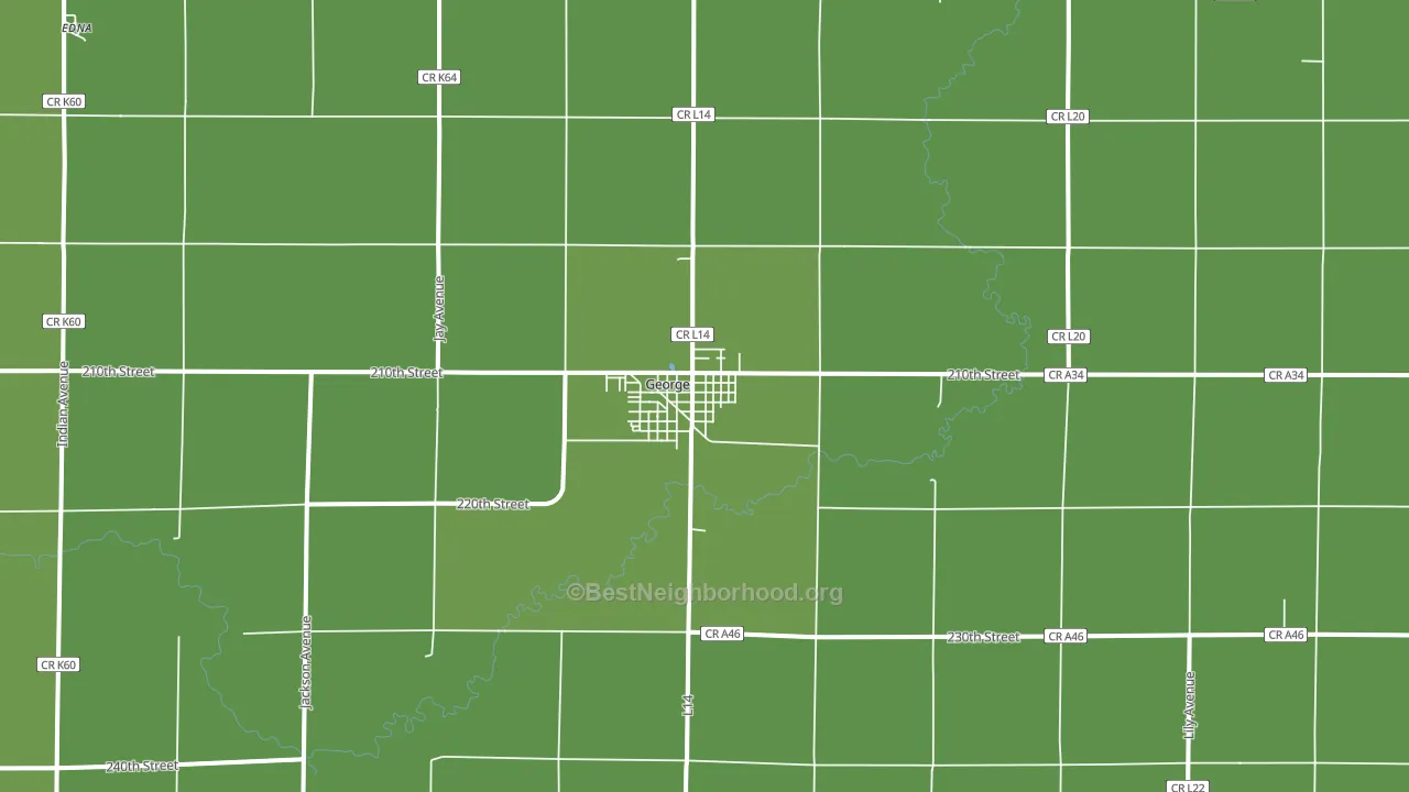 George, IA block-group voter-turnout map