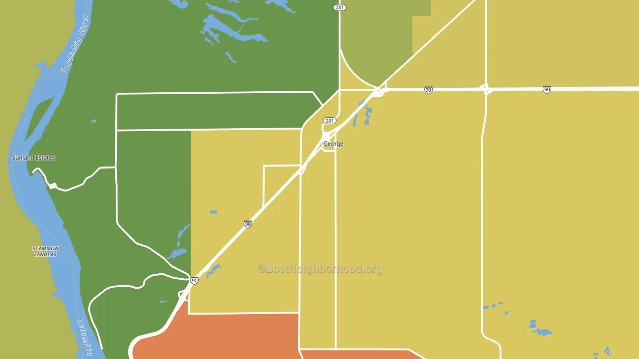 George, WA block-group voter-turnout map