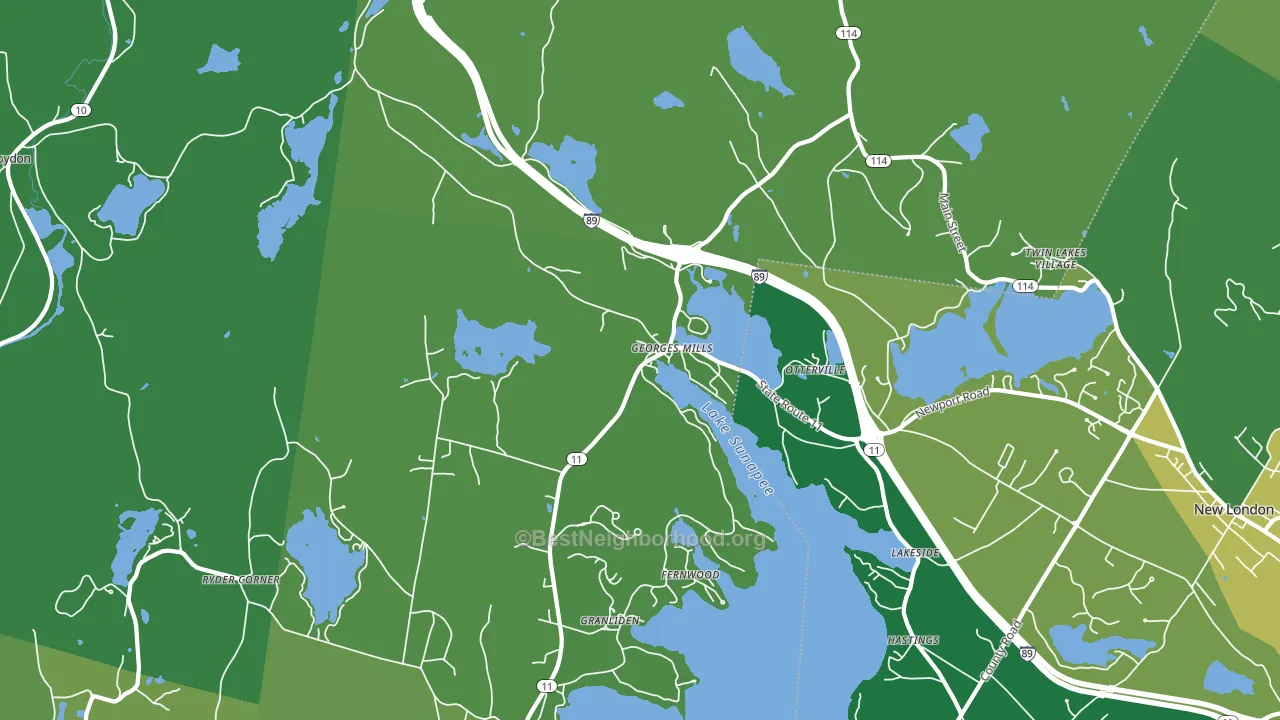 Georges Mills, NH block-group voter-turnout map
