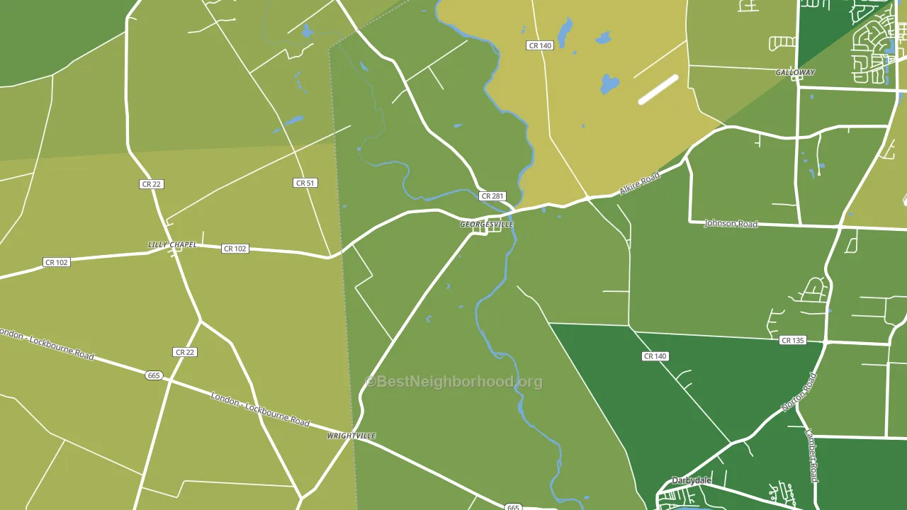 Georgesville, OH block-group voter-turnout map