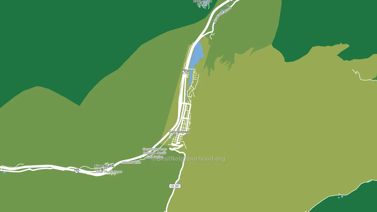 Georgetown, CO block-group voter-turnout map