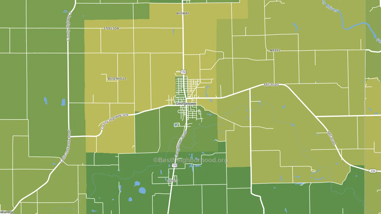 Georgetown, IL block-group voter-turnout map