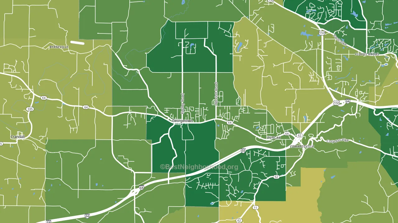 Georgetown, IN block-group voter-turnout map