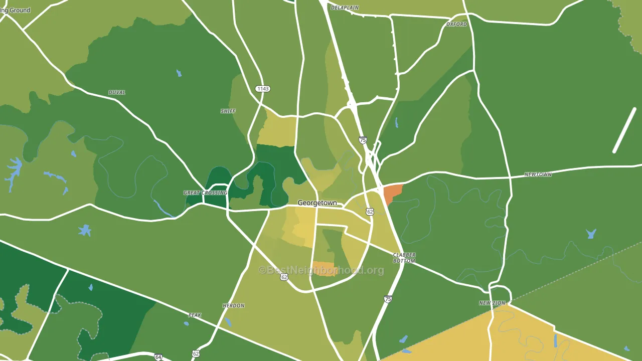Georgetown, KY block-group voter-turnout map
