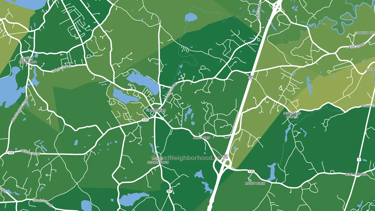 Georgetown, MA block-group voter-turnout map