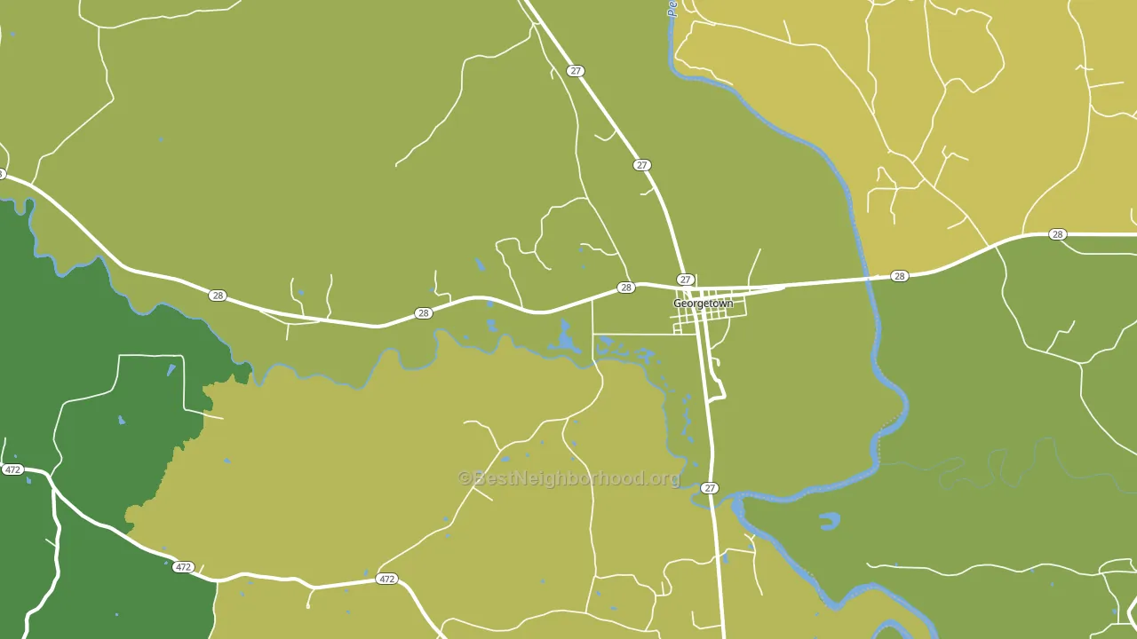 Georgetown, MS block-group voter-turnout map
