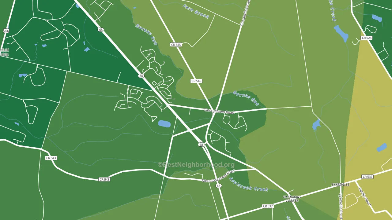 Georgetown, NJ block-group voter-turnout map