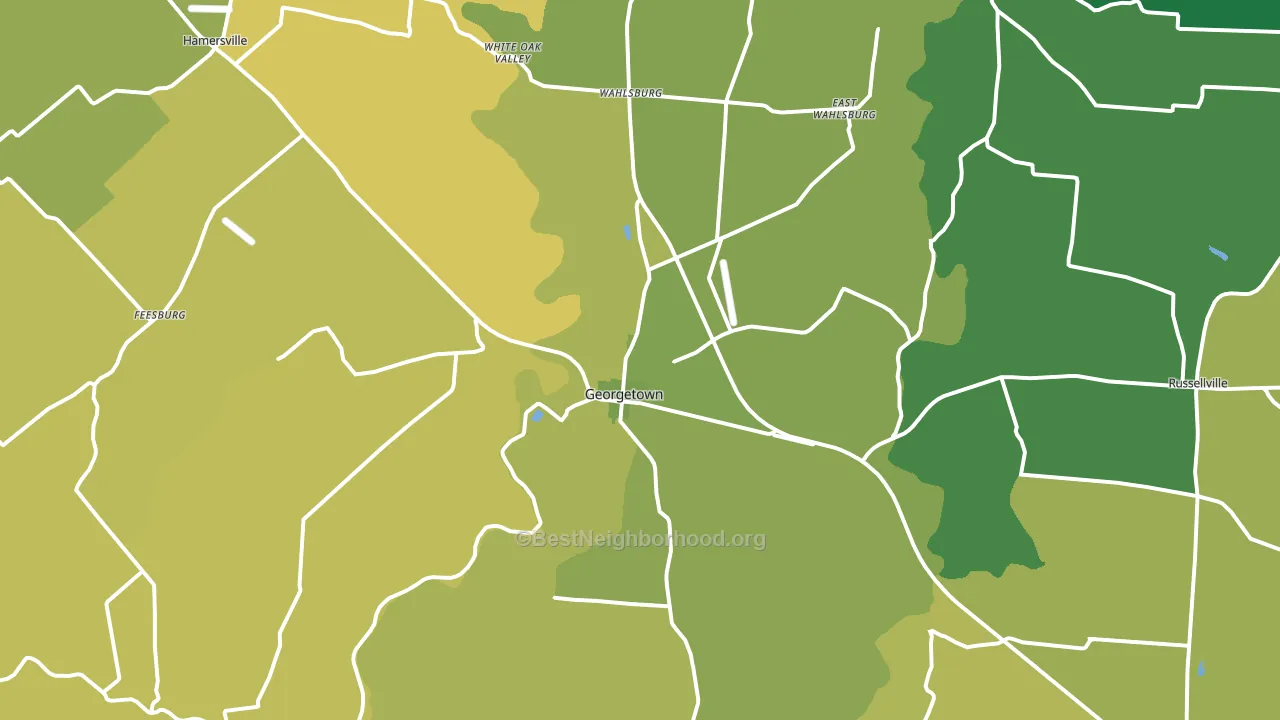 Georgetown, OH block-group voter-turnout map
