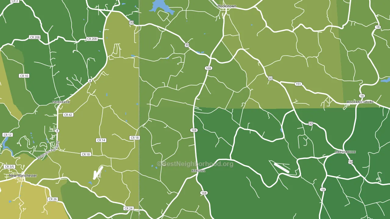 Georgetown, PA block-group voter-turnout map