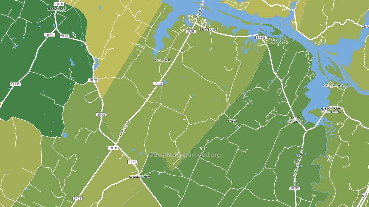 Georgetown, TN block-group voter-turnout map