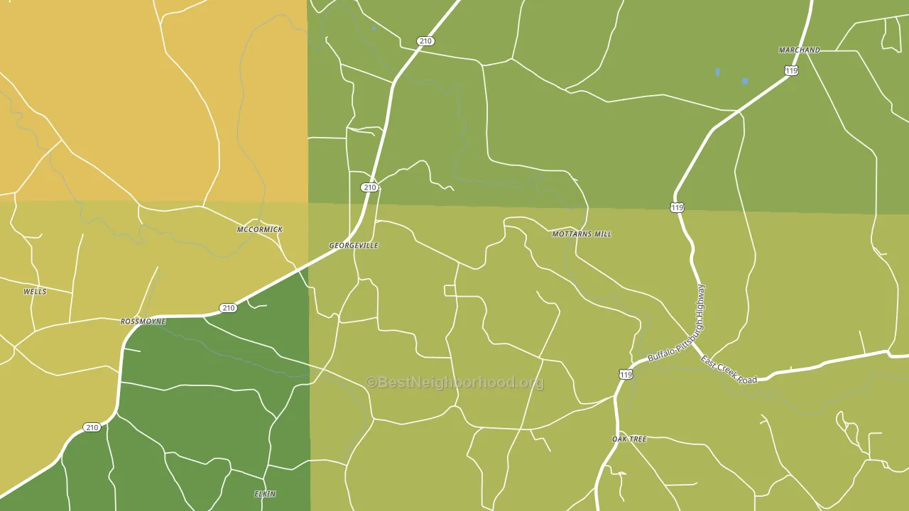 Georgeville, PA block-group voter-turnout map