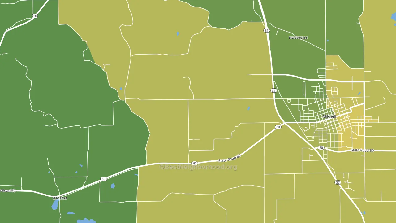 Georgia, IN block-group voter-turnout map