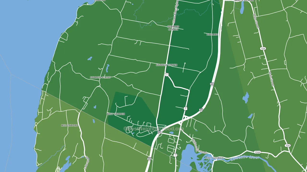 Georgia, VT block-group voter-turnout map