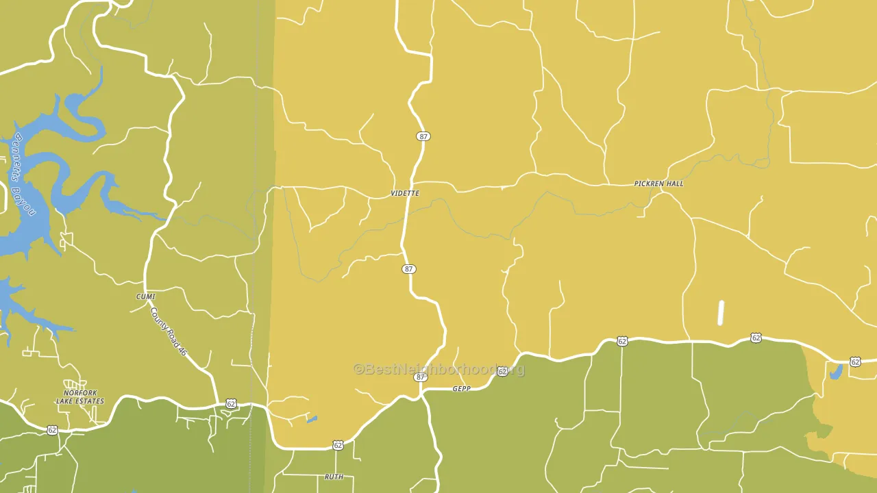 Gepp, AR block-group voter-turnout map