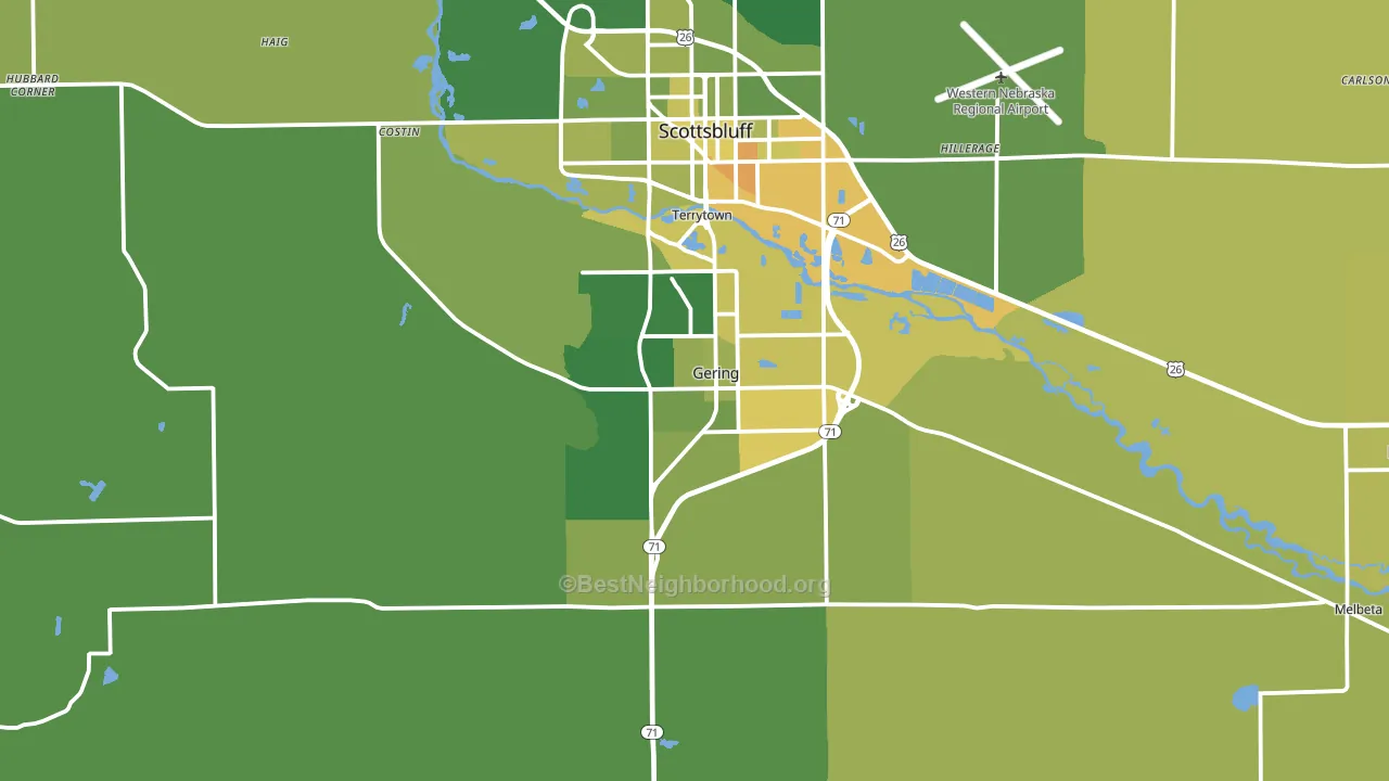 Gering, NE block-group voter-turnout map