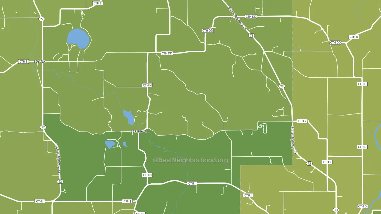 Germania, WI block-group voter-turnout map