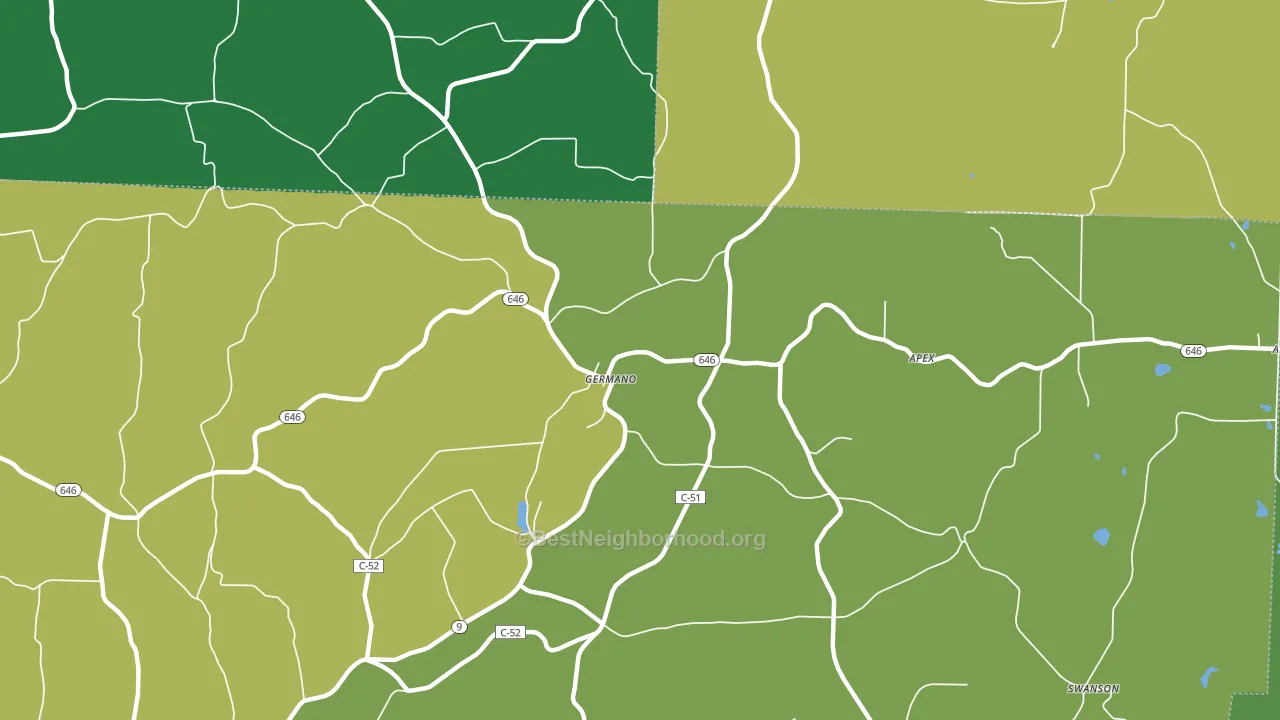 Germano, OH block-group voter-turnout map