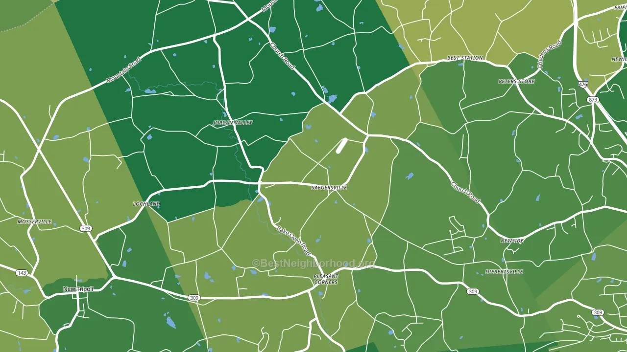 Germansville, PA block-group voter-turnout map