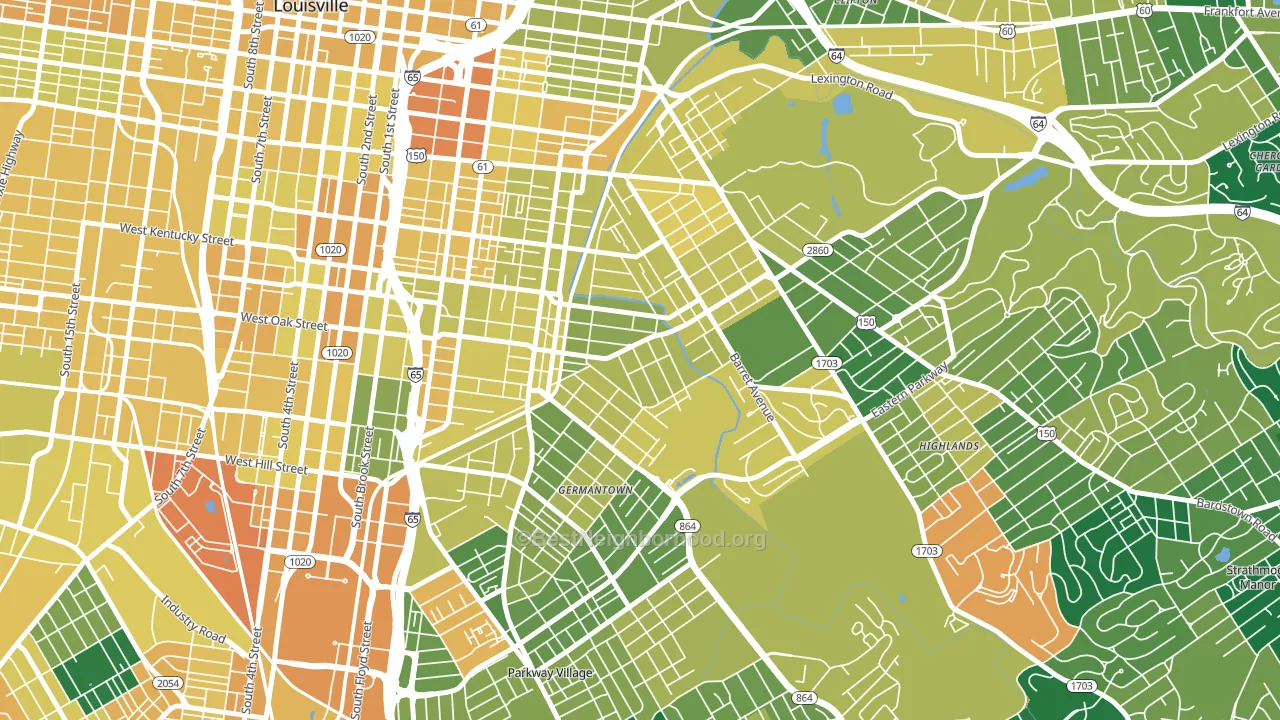 Germantown, Louisville, KY block-group voter-turnout map