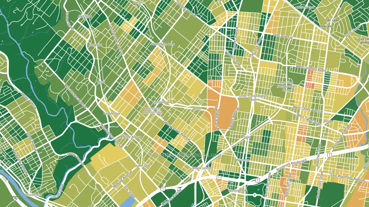 Germantown, Philadelphia, PA block-group voter-turnout map
