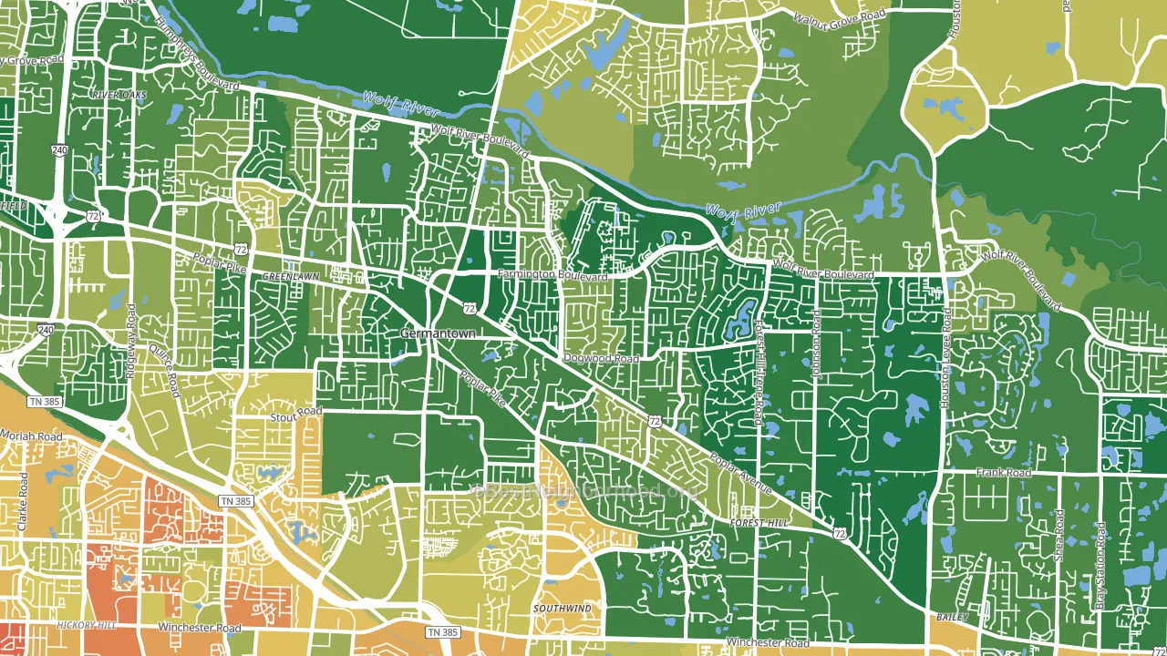 Germantown, TN block-group voter-turnout map