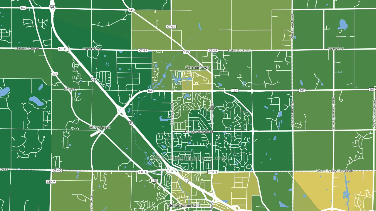 Germantown, WI block-group voter-turnout map