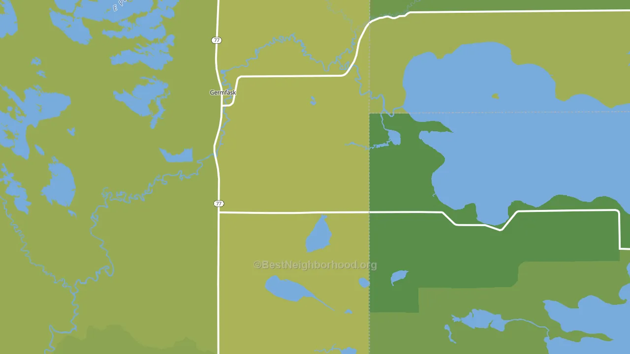 Germfask, MI block-group voter-turnout map