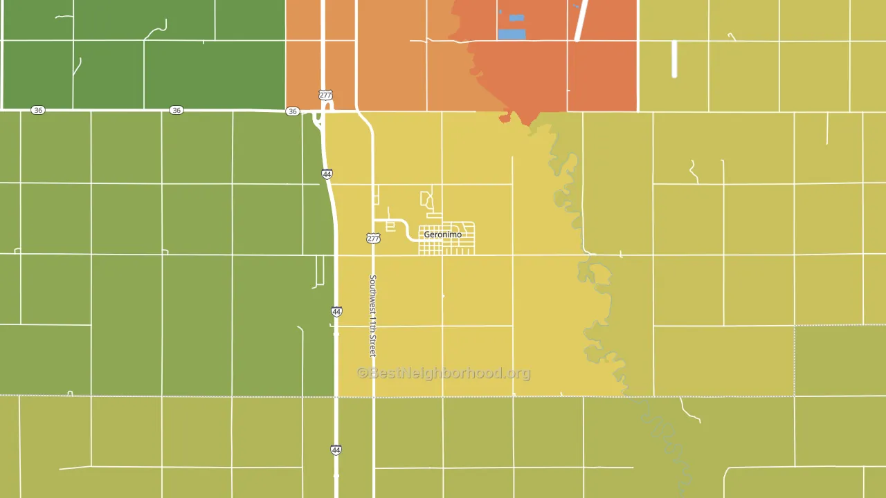 Geronimo, OK block-group voter-turnout map