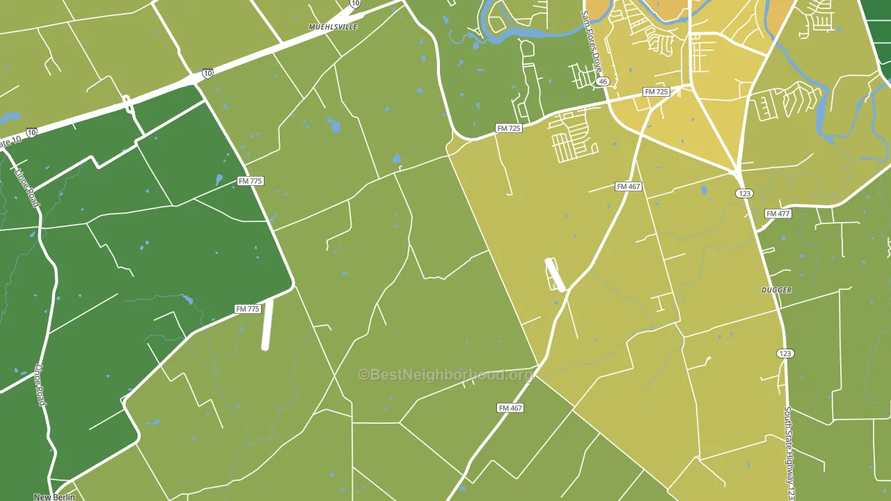 Geronimo, TX block-group voter-turnout map