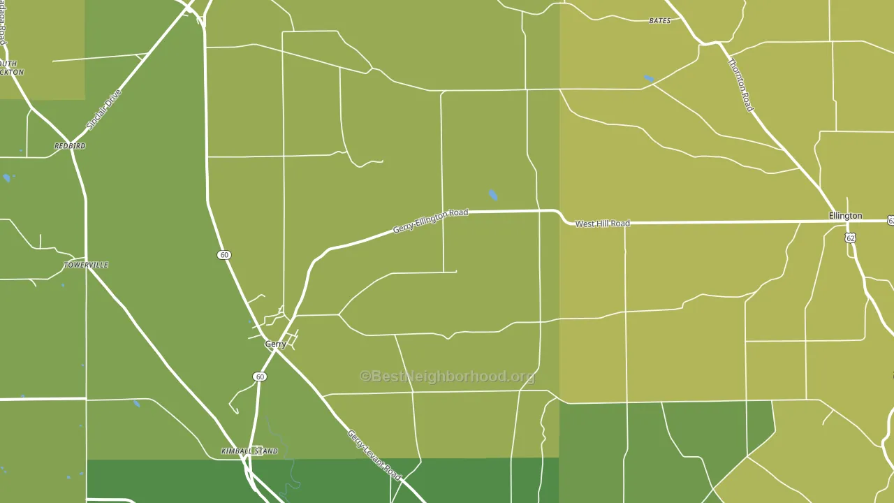 Gerry, NY block-group voter-turnout map