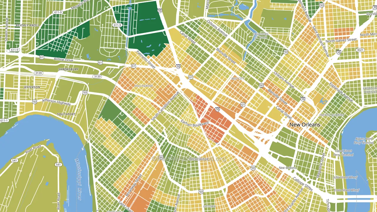 Gert Town, New Orleans, LA block-group voter-turnout map