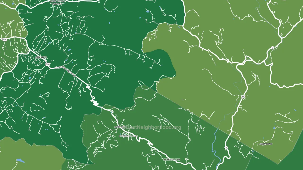 Gerton, NC block-group voter-turnout map