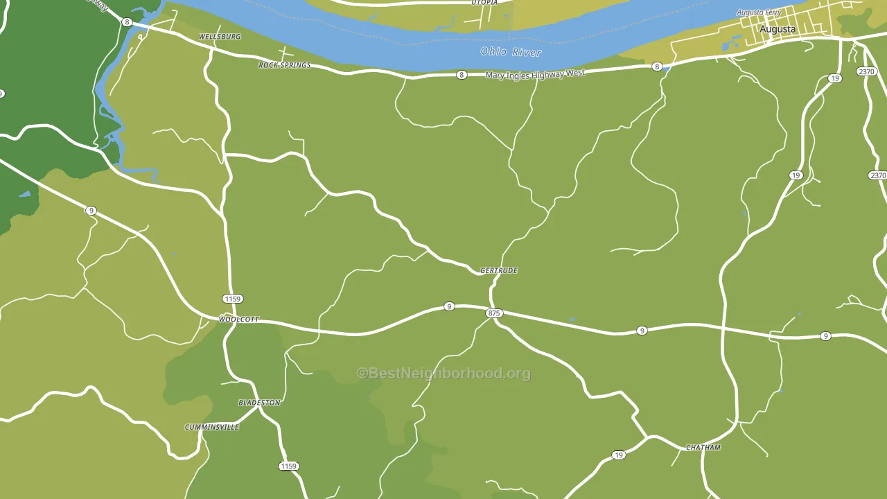 Gertrude, KY block-group voter-turnout map