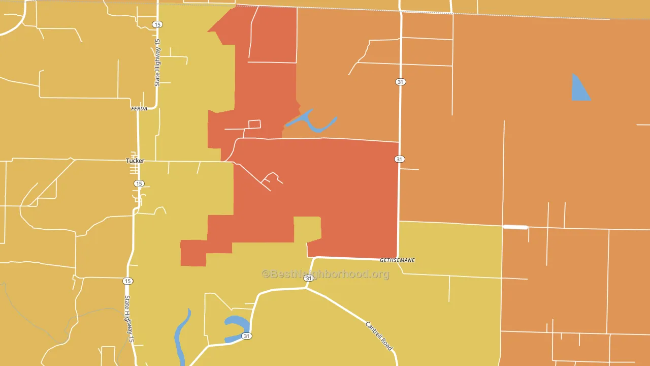 Gethsemane, AR block-group voter-turnout map