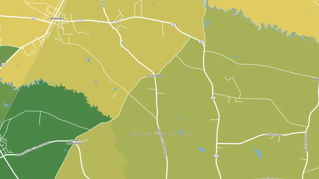 Gethsemane, NC block-group voter-turnout map