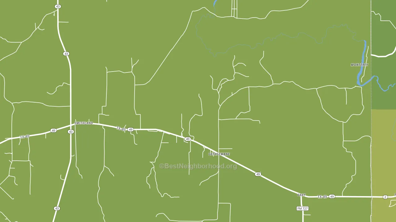 Gethsemane, TX block-group voter-turnout map