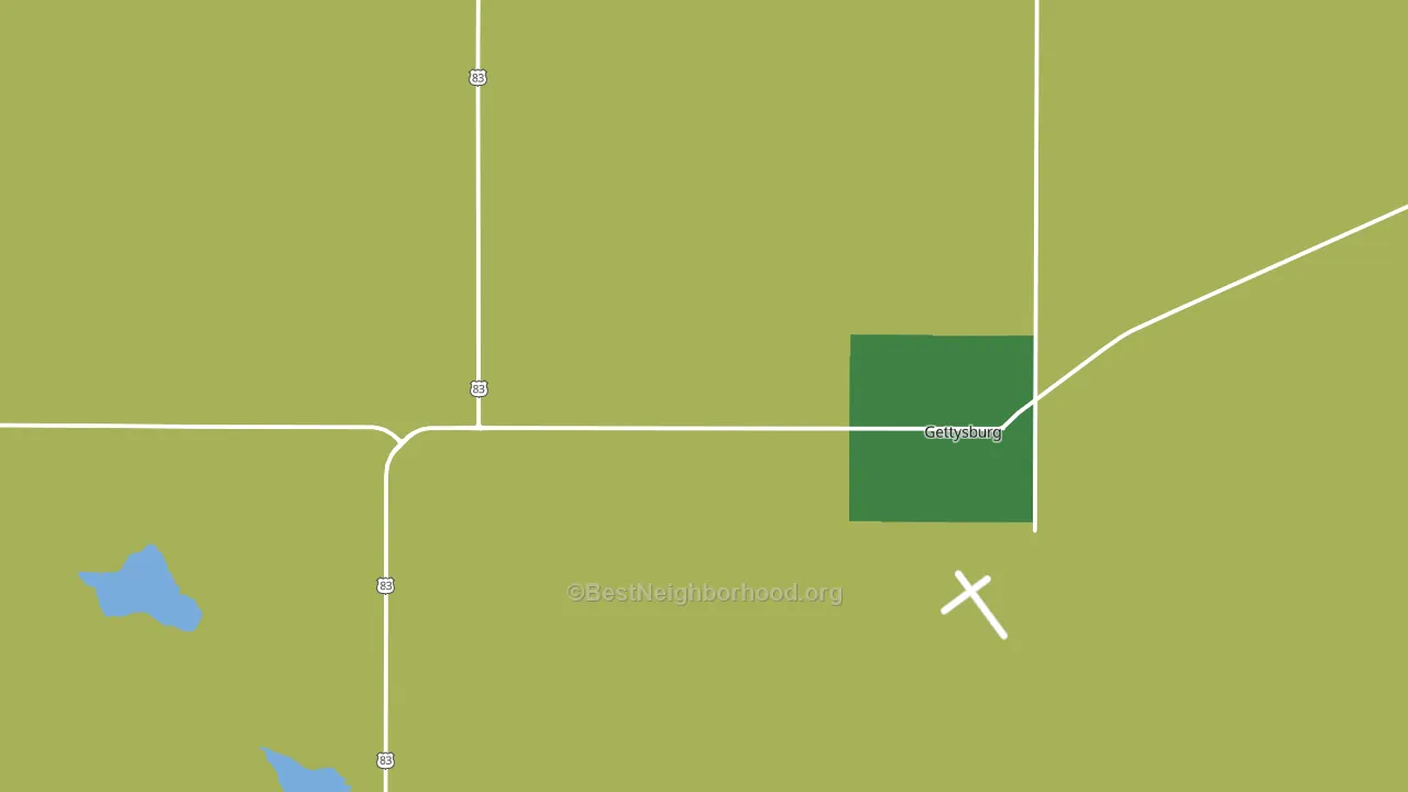 Gettysburg, SD block-group voter-turnout map