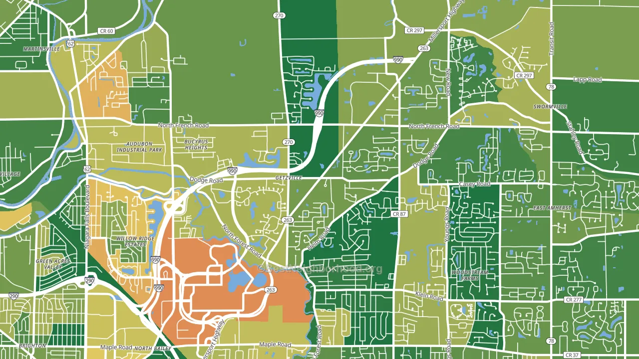 Getzville, NY block-group voter-turnout map