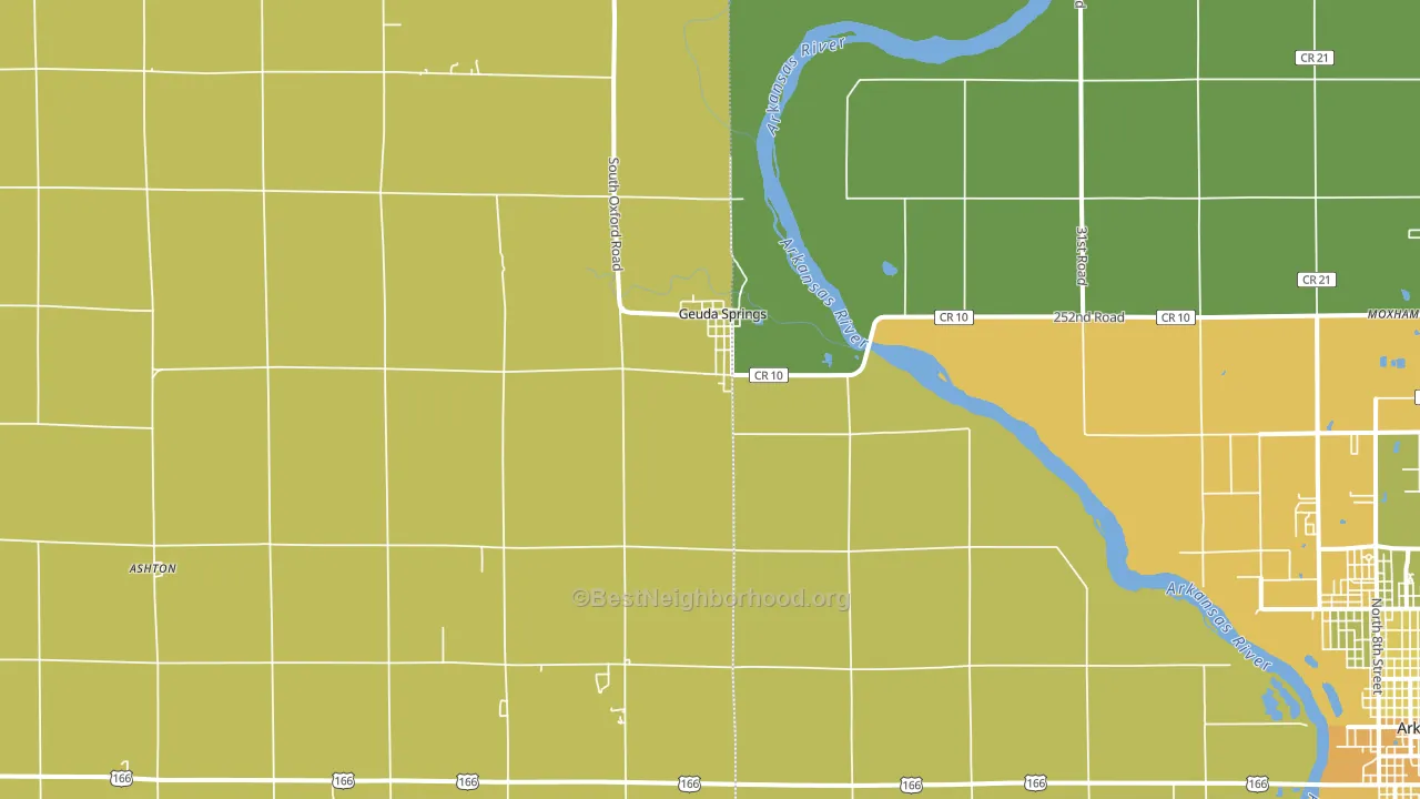Geuda Springs, KS block-group voter-turnout map